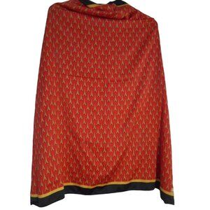 Paris Scarf La Tour Eiffel Reflets D'Art Red Gold 35" Square  Estate Find